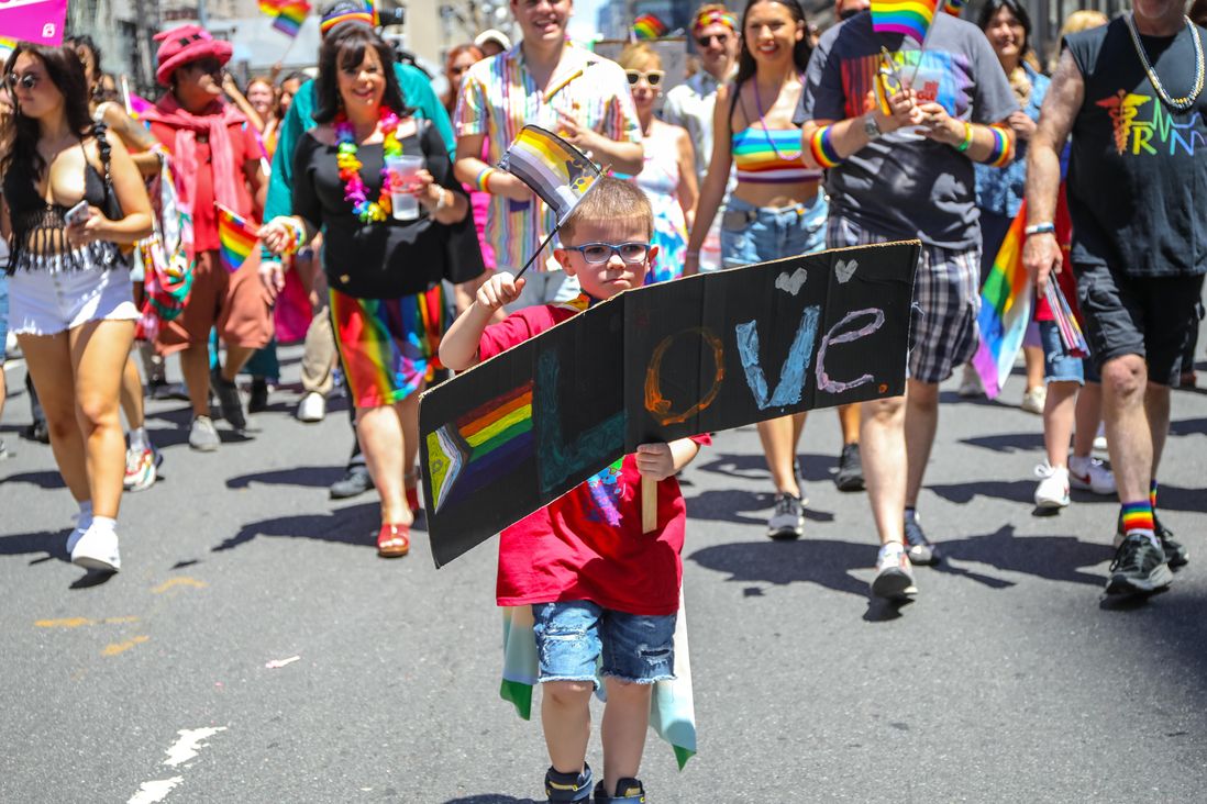 A photo of marchers from Pride Parade 2022